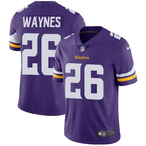 Men 2019 Minnesota Vikings 26 Waynes purple Nike Vapor Untouchable Limited NFL Jersey